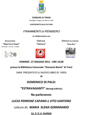 Al momento stai visualizzando Presentazione del nuovo libro: “Estravaganti” di Domenico di Palo